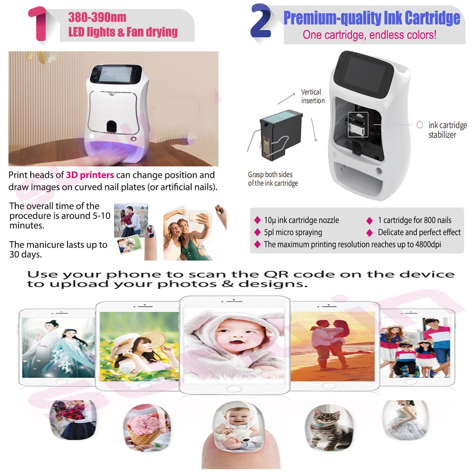 Amazon.com: 3D Automatic Smart Nail Machine Nail Printer, 20